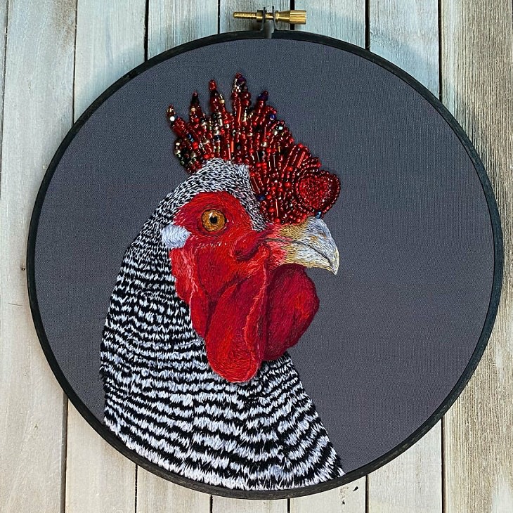 Embroidered Animals, rooster