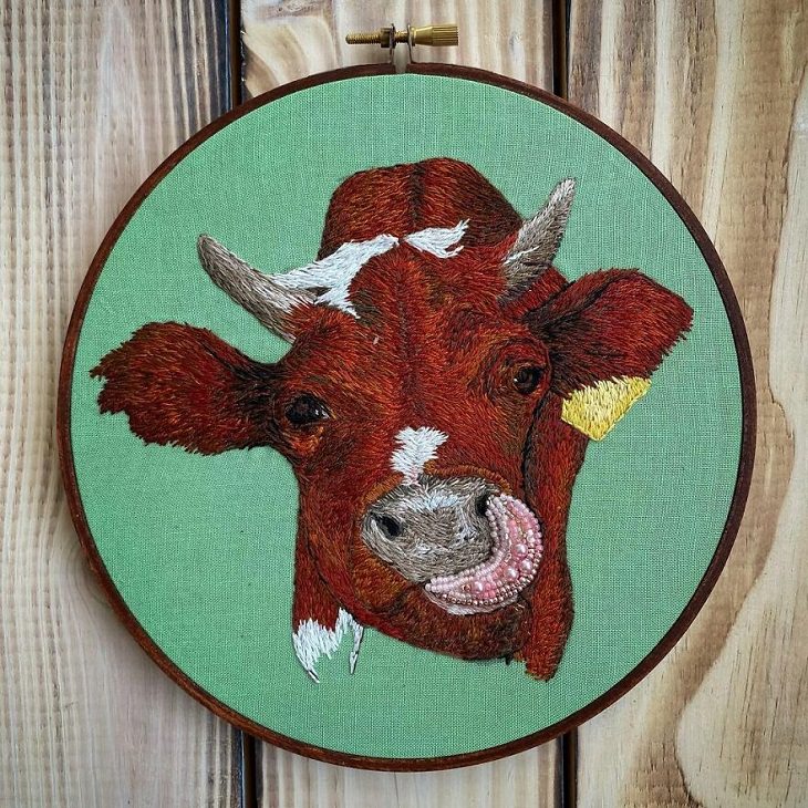 Embroidered Animals, cow