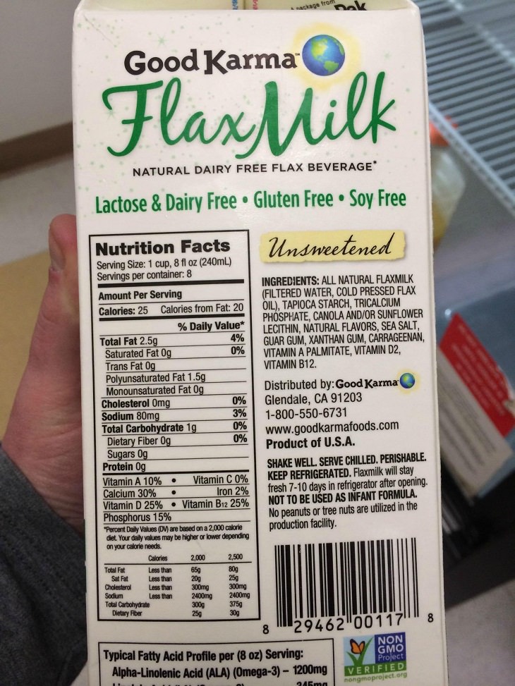 Flax Milk, Nutrition