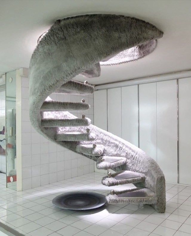 Disastrous Stair Design human-sized kitty tree