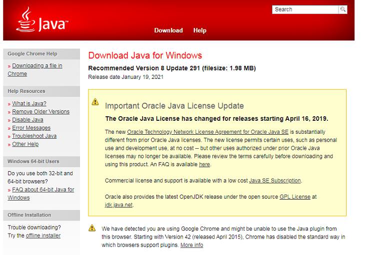 Unnecessary Windows Programs, Java