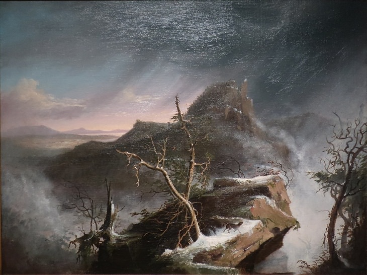 Landscape Paintings by Thomas Cole,  Snow Squall
