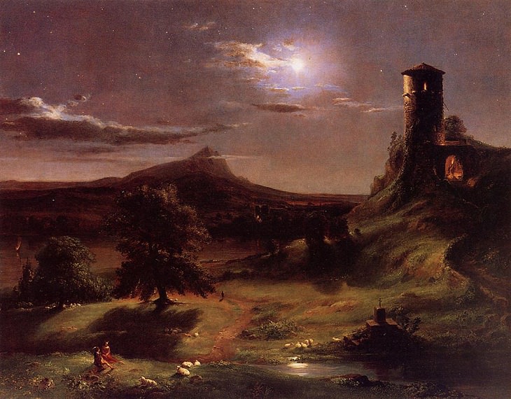 Landscape Paintings by Thomas Cole, Moonlight