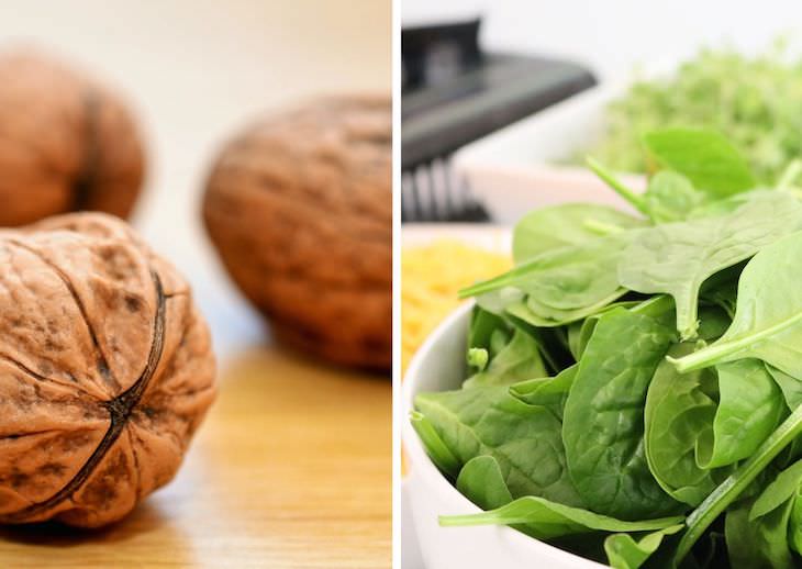 Food Pairings That Are Healthier When Combined Walnuts and spinach