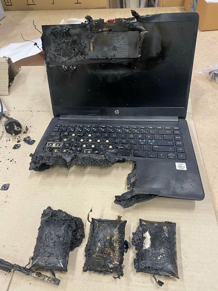  Bizarre Tech Fails  burnt laptop
