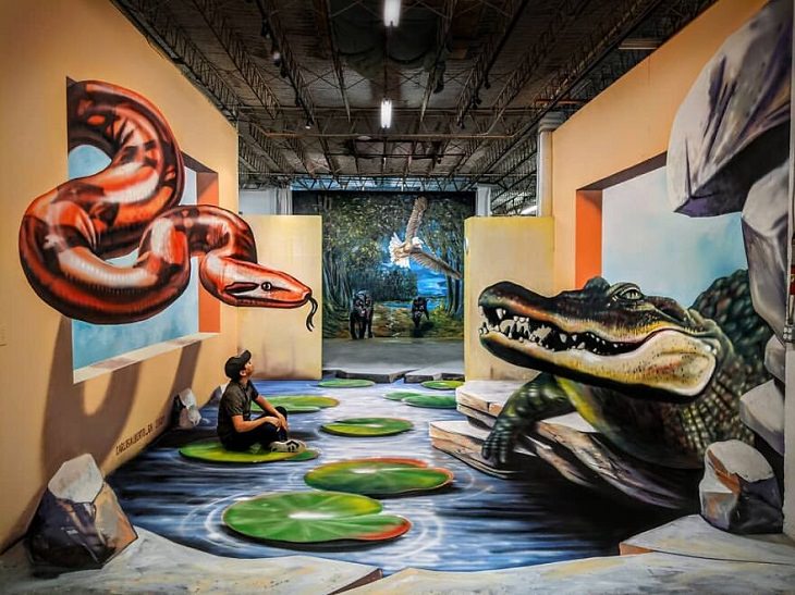 3D Street Art, reptiles, animals