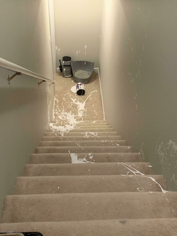 Home Improvement Projects Gone Wrong spilled paint