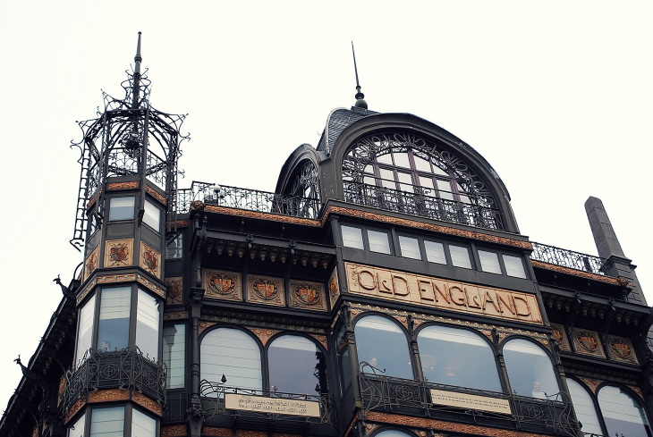 Art Nouveau Buildings The Old England department store in Brussels, Belgium closer look