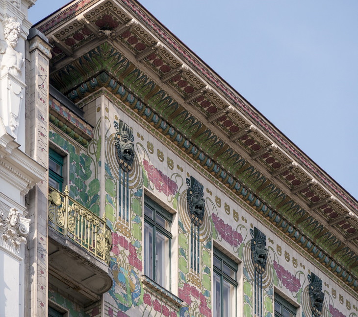 Art Nouveau Buildings Majolikahaus facade