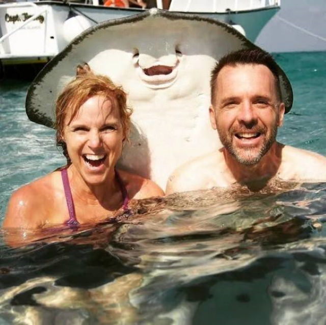 Animal Photos Snapped at the Perfect Time “My parents met a friendly stingray on vacation.”