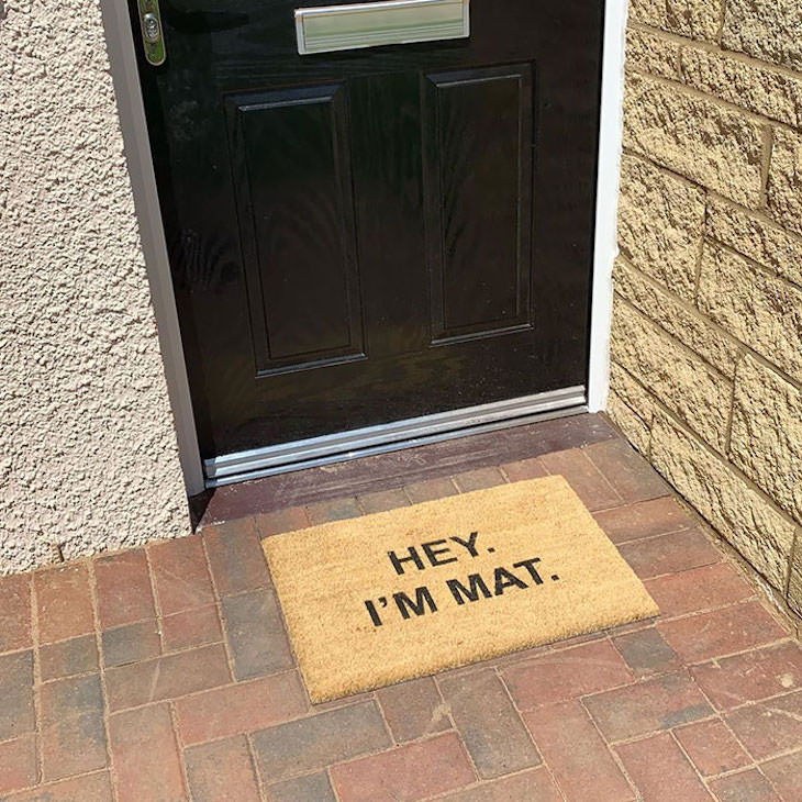 15 Hilariously Creative Doormats hi I'm mat