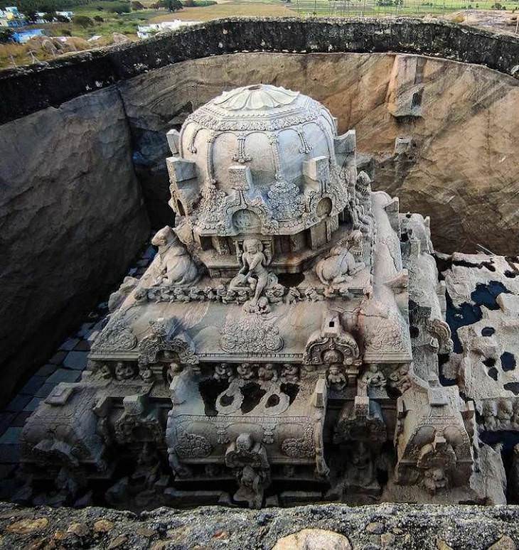 Extraordinary and Poignant Images Unfinished 7th-century rock-cut Indian Hindu temple