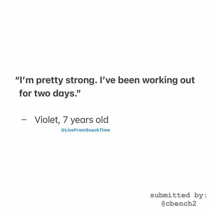 Wholesome and Hilarious Real Quotes From Little Kids working out