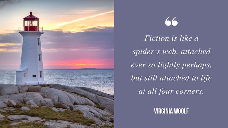 12 Profound Quotes by Virginia Woolf “Fiction is like a spider’s web, attached ever so lightly perhaps, but still attached to life at all four corners.”
