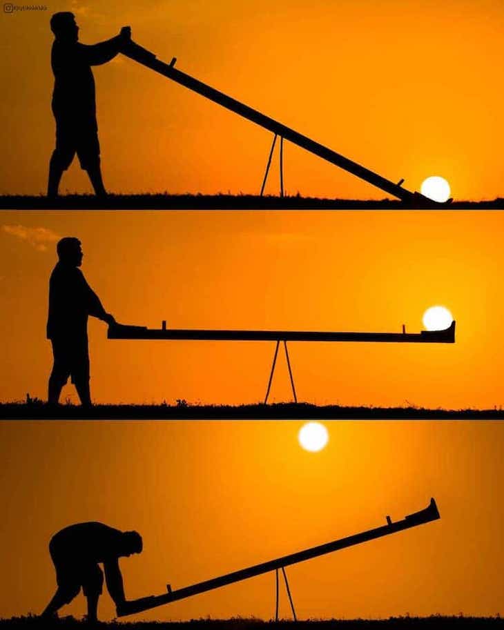 Whimsical Sunset Silhouette Photo by Krutik Thakur swing