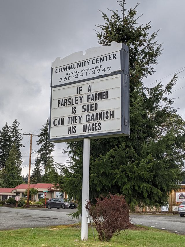 funny signs farmer garnish