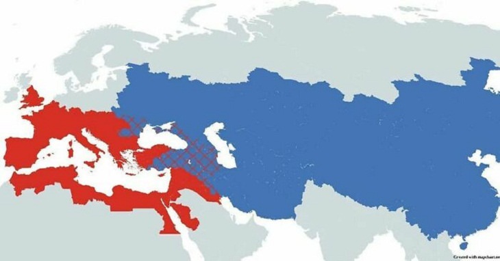 Informative Maps, The Roman Empire vs. the Mongol Empire
