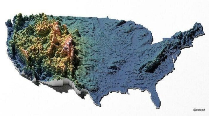 Informative Maps, United States elevation map