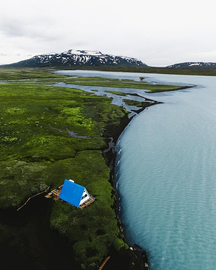 Iceland Aerial Shots, lakeside