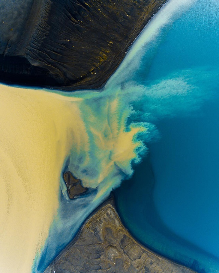 Iceland Aerial Shots, blue waters