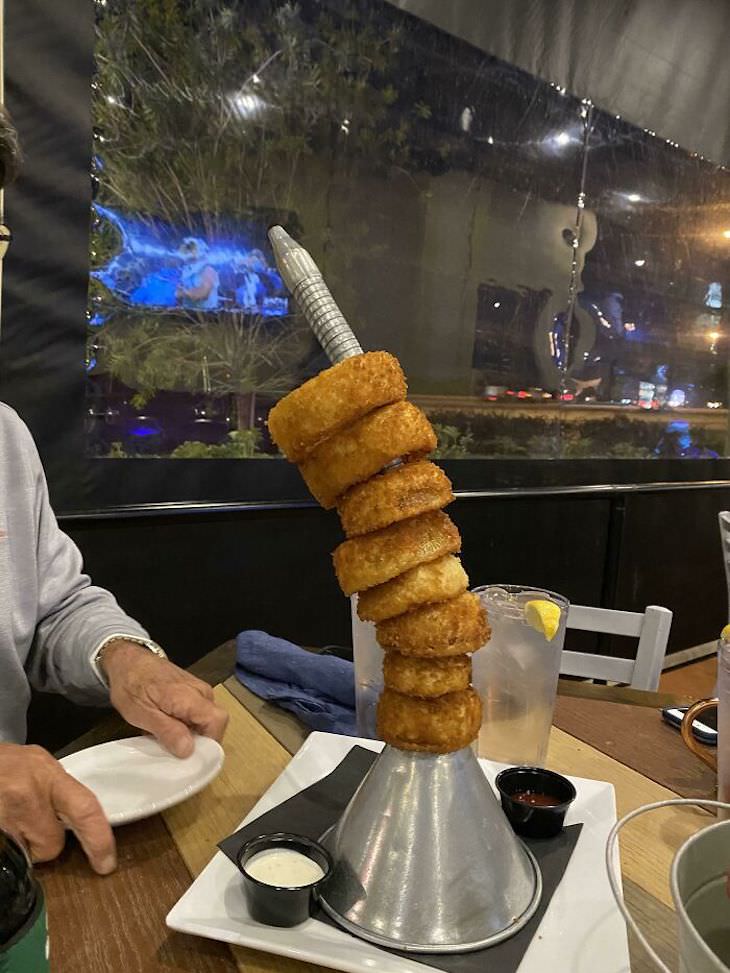 Ridiculous restaurant servings onion rings