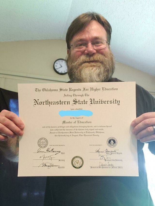 Wholesome Stories 50th birthday and master's degree.