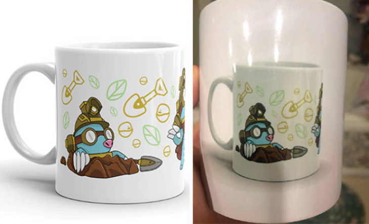Online Shopping Fails a cup with a picture of another cup
