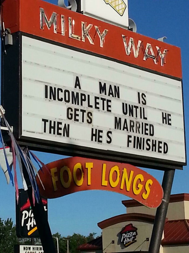 Funny Signs from  Ice Cream Shop married man