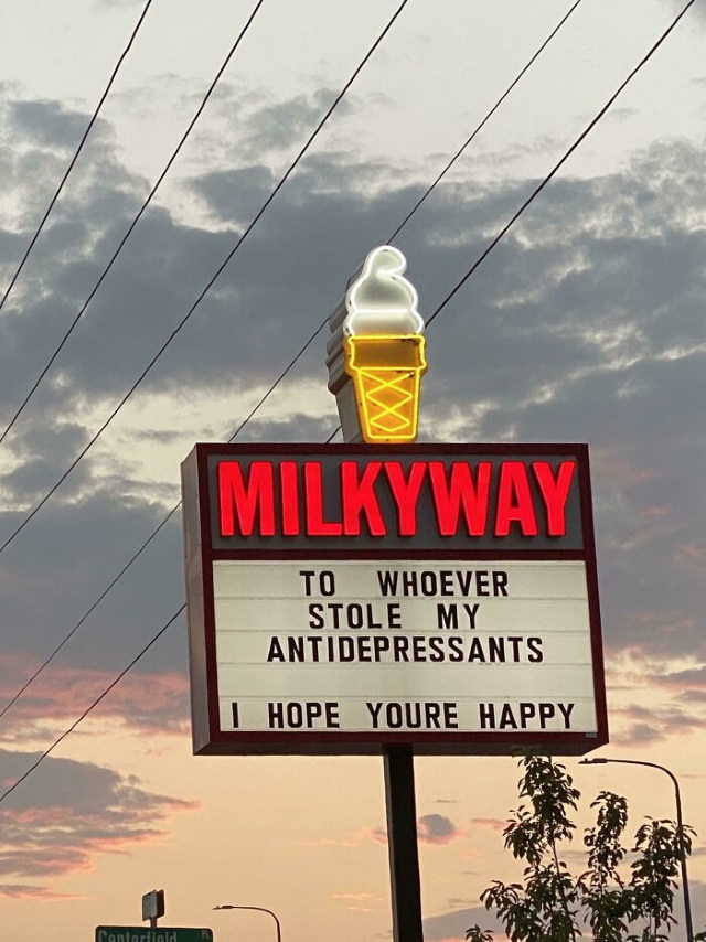 Funny Signs from  Ice Cream Shop antidepressants