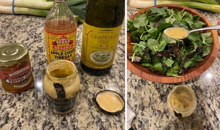 Food Hacks, jar of mustard, salad dressing