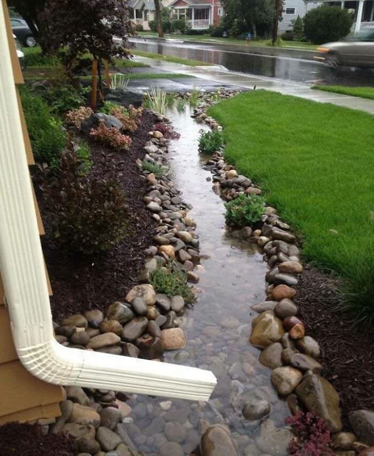 Creative Gardening Ideas and Tricks Incorporating the rain cleverly into the garden