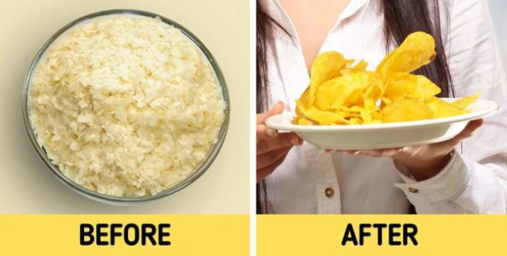 before and after manufacturing potato chips