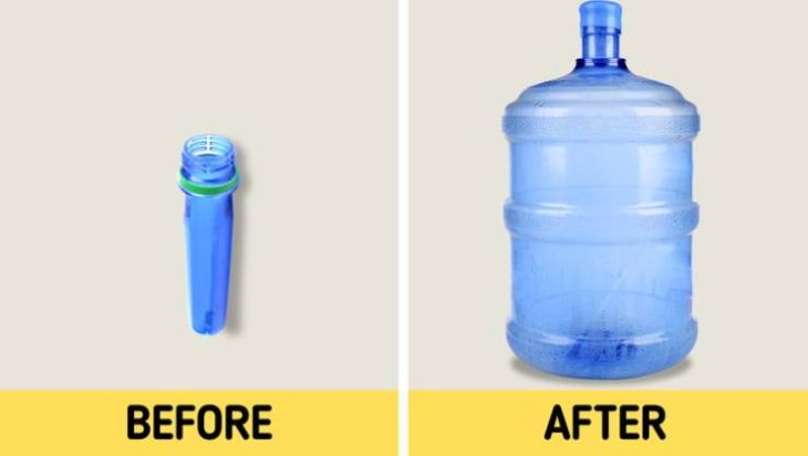 before and after manufacturing water jugs 