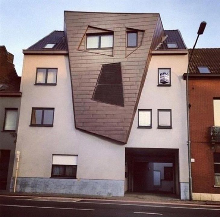 Weird Architecture, spooky residential building 