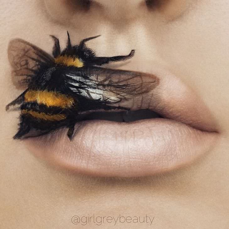 Andrea Reed's Stunning Lip Art bee