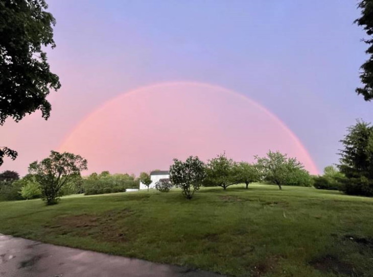 Poignant Photos rainbow right before sunset 