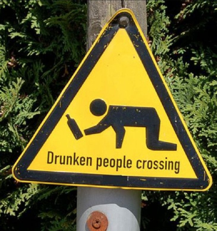 Funny Street Signs, drunken