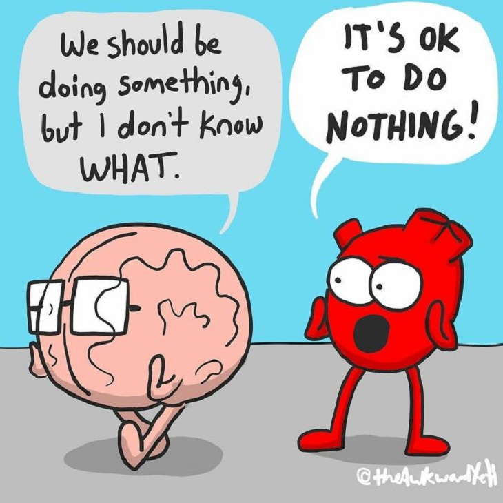 Funny Comics, Brain vs. Heart, do nothing