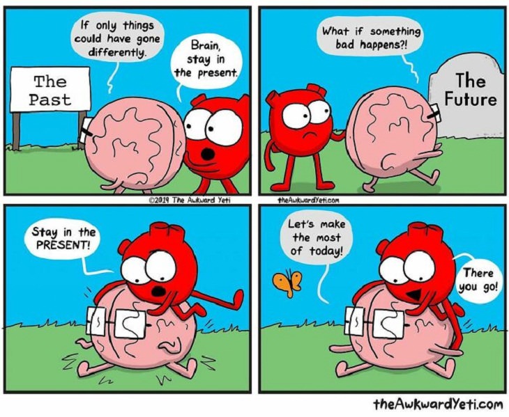 Funny Comics, Brain vs. Heart, past and future