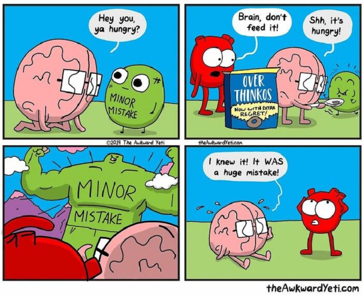 Funny Comics, Brain vs. Heart, mistakes