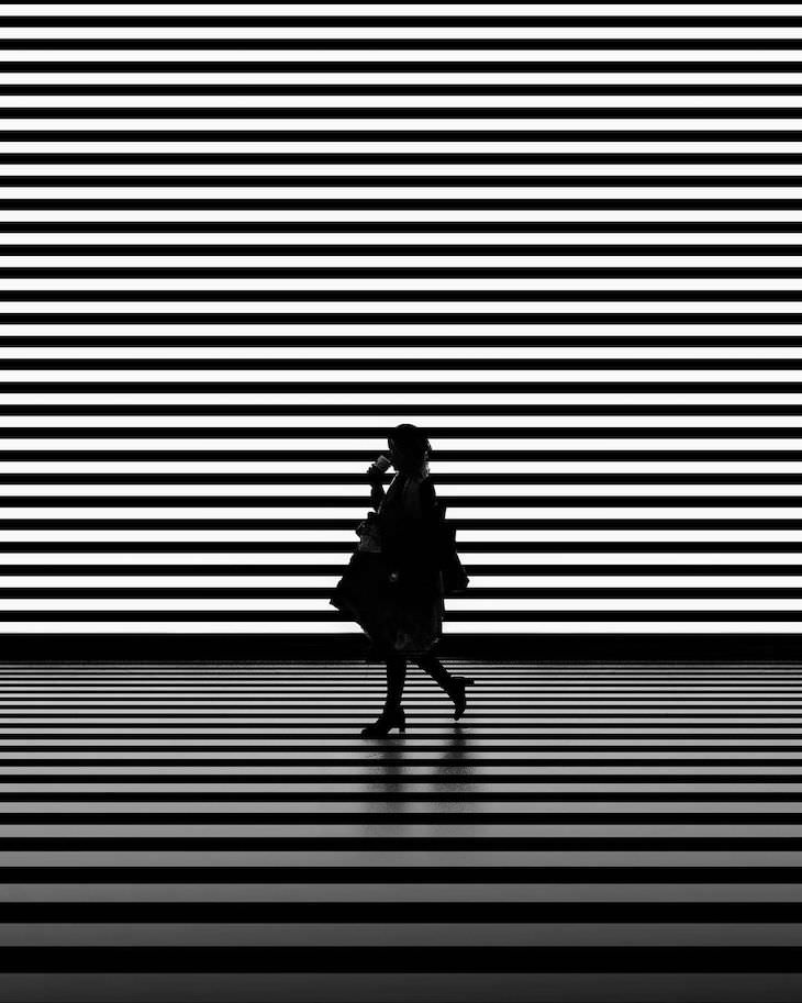 Evocative B&W Photography by Jason M. Peterson woman and stripes