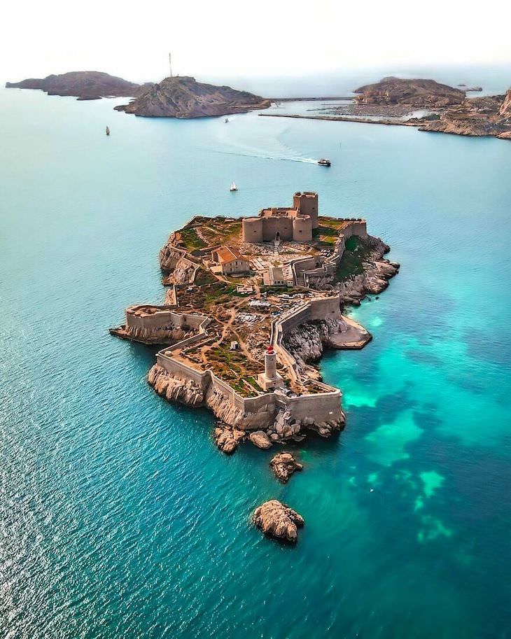 25 Aerial Shots of the World's Beautiful Landmarks Château D'if In Marseille, France