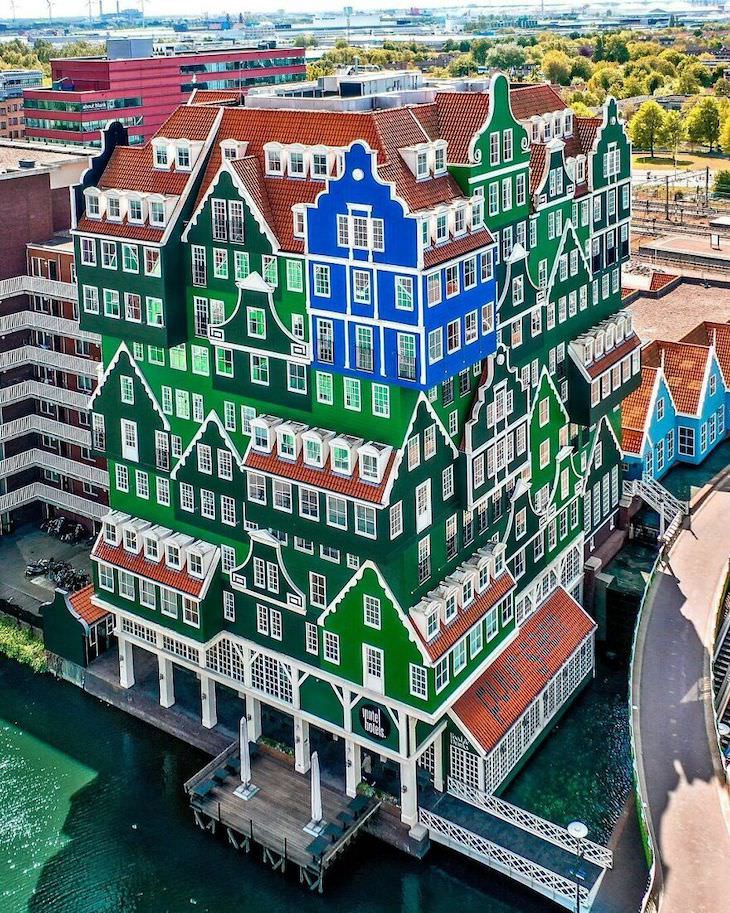 25 Aerial Shots of the World's Beautiful Landmarks The Inntel Amsterdam Zandaam Hotel In The Netherlands