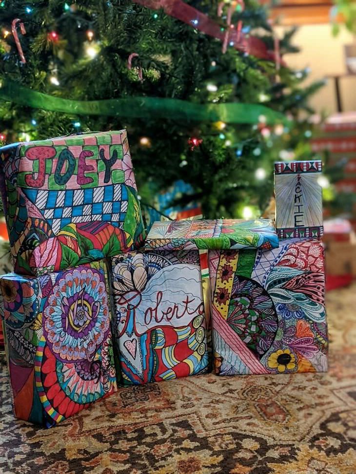 Wholesome Stories Proving Grandparents Are Awesome hand drawn wrapping paper