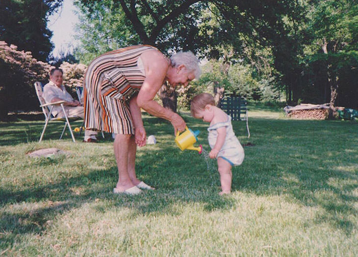 Wholesome Stories Proving Grandparents Are Awesome watering baby