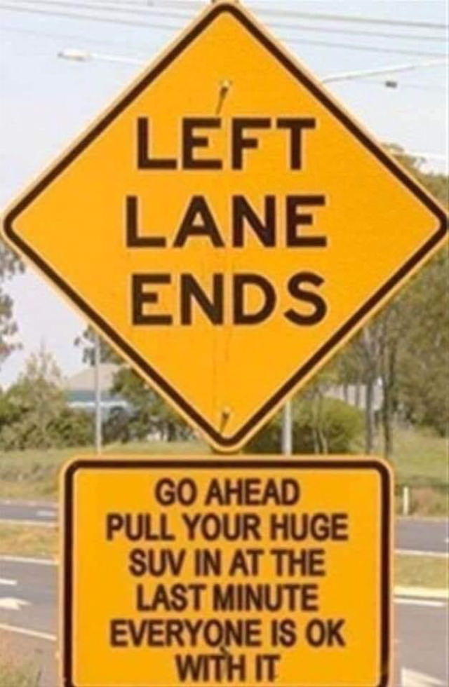Funny Signs left turn