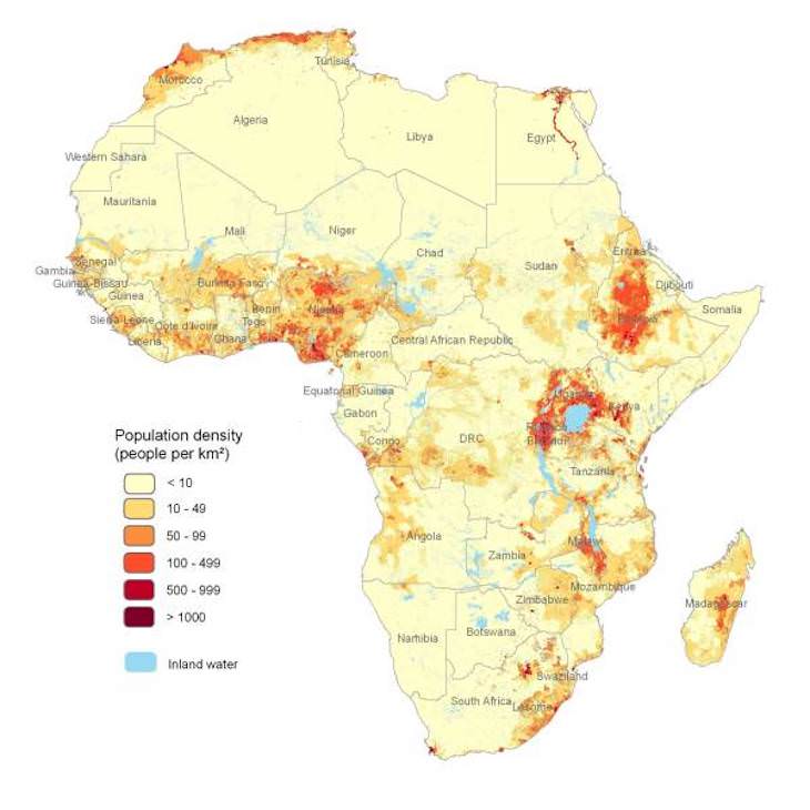 Fun Informative Maps On A Variety of Topics African population