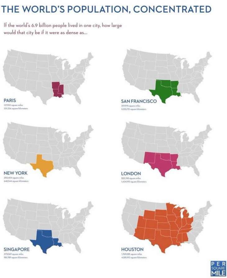 Fun Informative Maps On A Variety of Topics population density