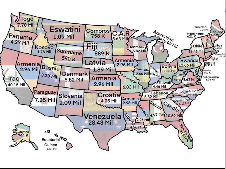 Fun Informative Maps On A Variety of Topics US state population