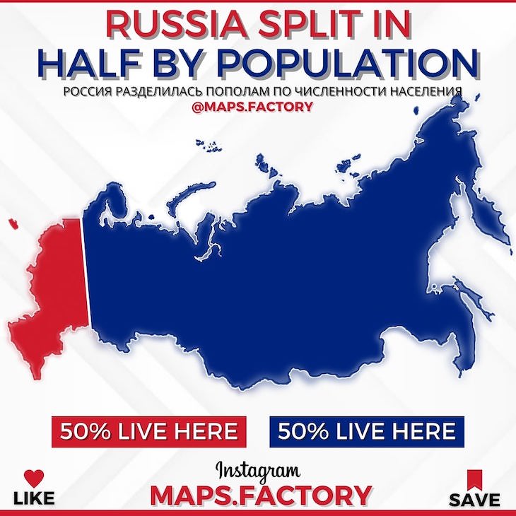 Fun Informative Maps On A Variety of Topics Russia population 